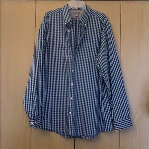 Eddie Bauer men’s navy plaid button up TXL